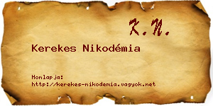 Kerekes Nikodémia névjegykártya